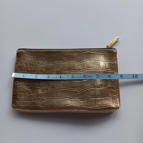 Estee Lauder Gold Zippered Cosmetics Bag, 9" wide - Picture 3 of 5